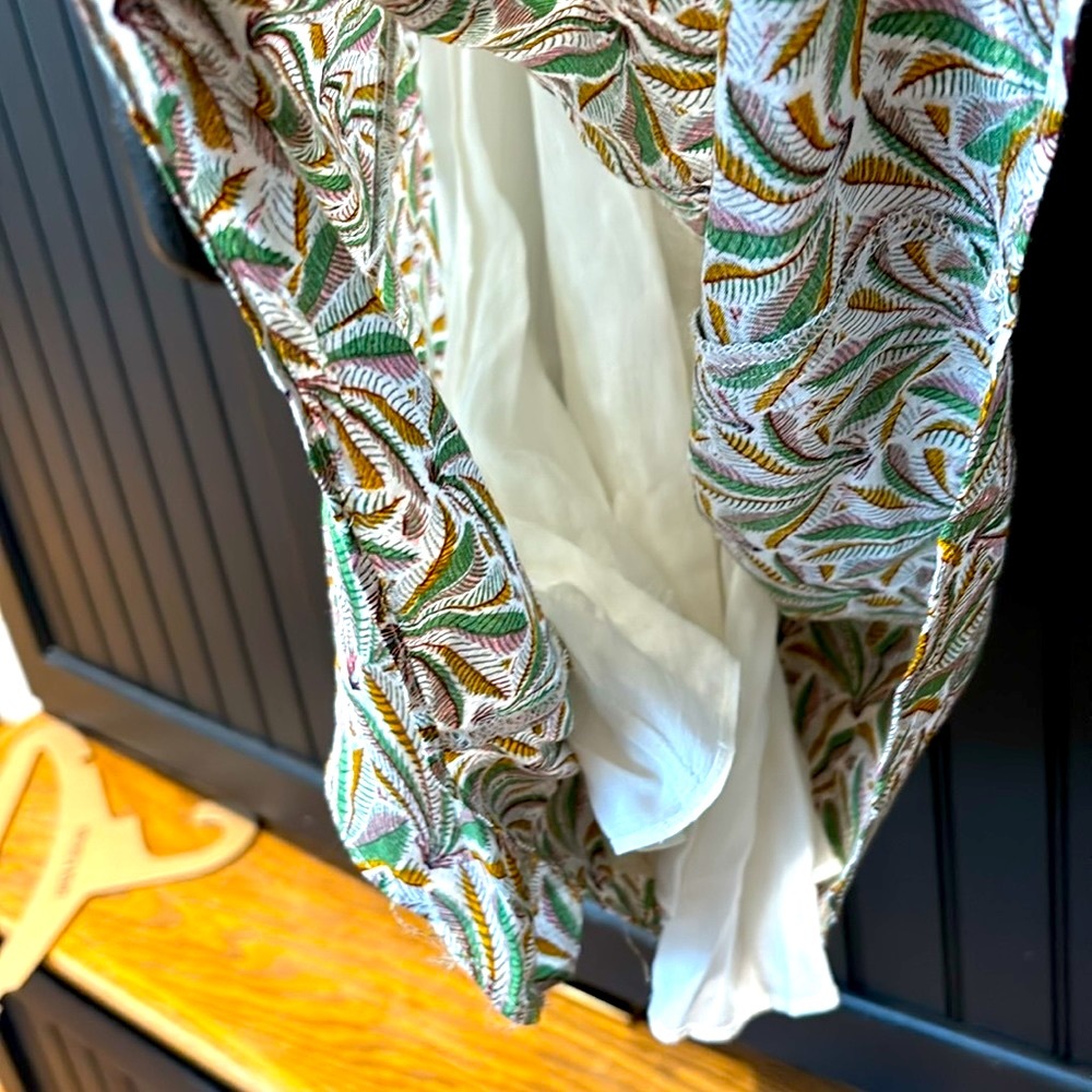 REDUCED Anthropologie Maddie High Neck Romper, leaf green print - Picture 7 of 9
